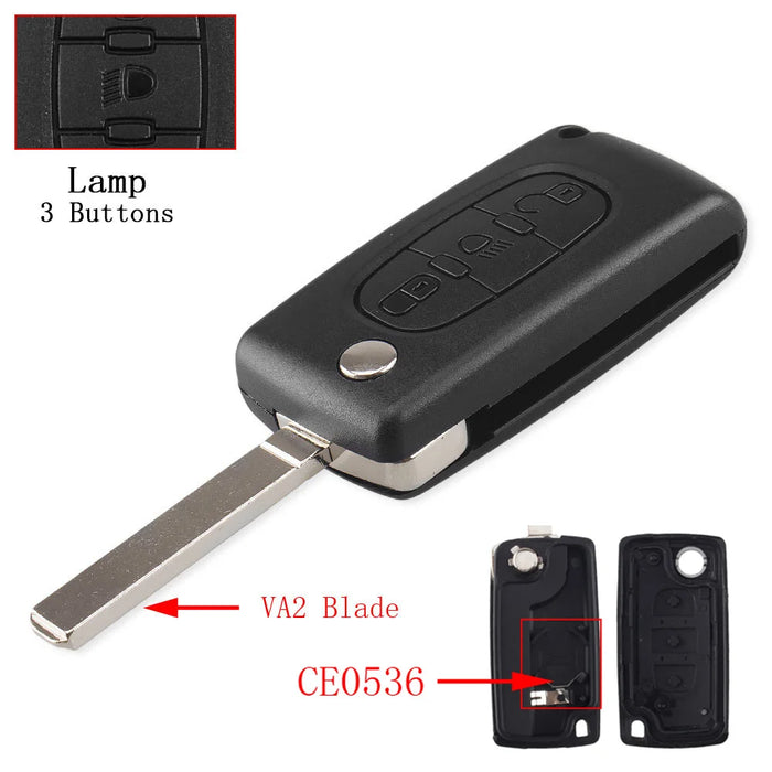 KEYYOU Per Citroen C2 C3 C4 C5 C6 C8 3 Bottoni Flip Chiave A Distanza Dell'automobile Della Copertura Della Cassa Borsette Fob VA2 Lama CE0523