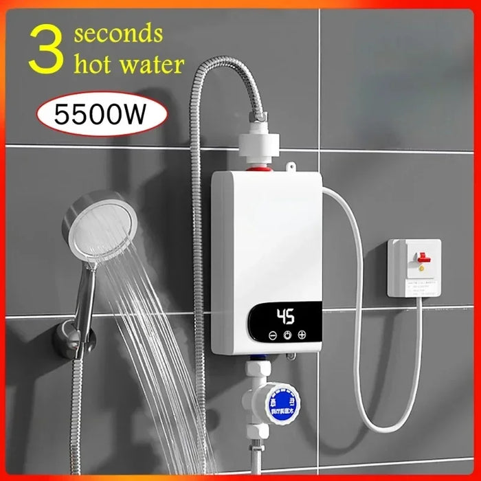 5500W Più Nuovo Scaldabagno Riscaldatore di Acqua Istantaneo Senza Serbatoio Rubinetto Istantaneo Rubinetto Della Cucina Gru di Acqua Calda LED Digitale