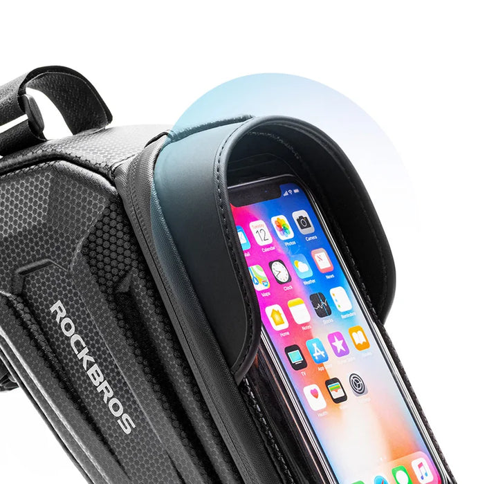 Borsa da bicicletta ROCKBROS borsa da ciclismo impermeabile con Touch Screen telaio del tubo anteriore superiore borsa da bici da strada MTB 6.5 custodia per telefono accessori per bici