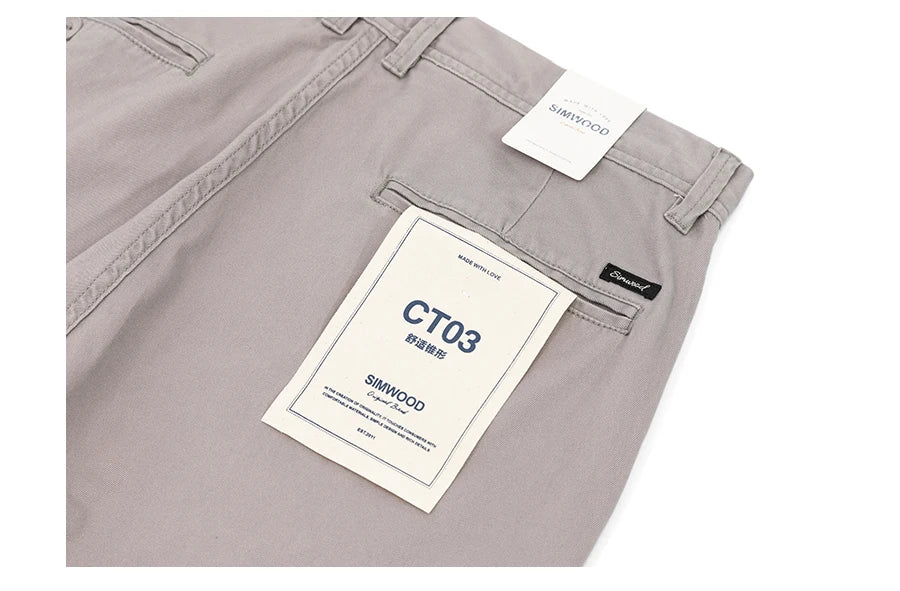 SIMWOOD 2024 autunno nuovi pantaloni Casual da uomo in cotone Slim Fit Chinos moda pantaloni abbigliamento maschile di marca Plus Size Pant 482