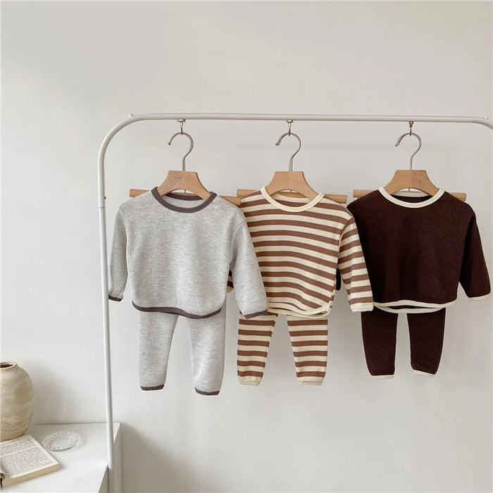 0-3T Infant Newborn Kid Baby Boys Girls Clothes set Long Sleeve T Shirt Top pant suit Cotton New born 2pcs Outfits set