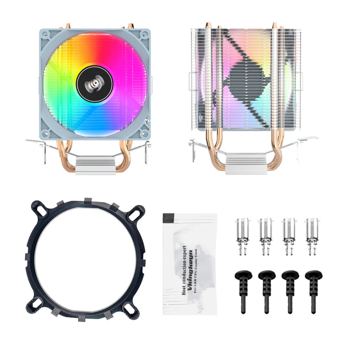Aigo CPU Cooler 2 4 tubi di calore PC radiatore raffreddamento 3PIN PWM ventola Rgb silenziosa per Intel 1700 1150 1155 1156 1366 AM2/AM3/AM4 AMD