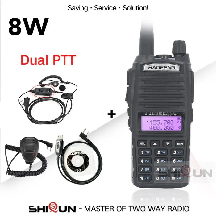 Aggiornamento BaoFeng UV-82 8W Opzionale 5W Baofeng UV 82 Walkie Talkie 10 KM Baofeng 8W Ham Radio 10KM Dual PTT 82HP UV-9R GT-3TP UV-5R