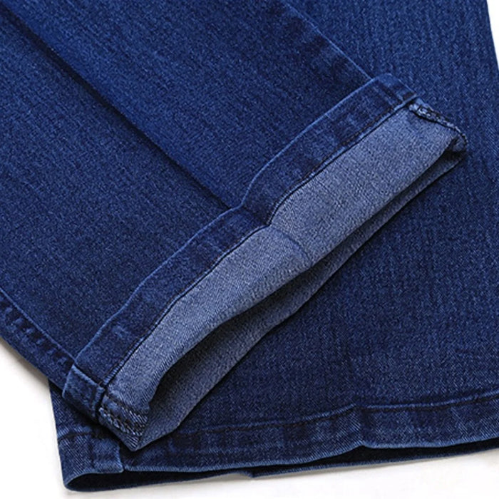Formato 30-45 Degli Uomini di Affari Jeans di Sesso Maschile Classico Jeans Stretch Plus Size Baggy Uomini Etero Denim Pantaloni di Cotone Blu lavoro Dei Jeans Degli Uomini