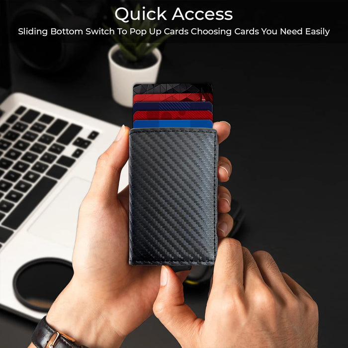Spazzola antifurto porta carte di credito ultrasottile porta carte in lega di alluminio portafoglio multi-slot da uomo in metallo.-zmt