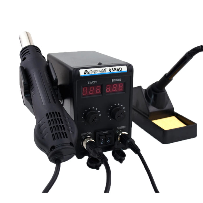 Stazione di saldatura 750W 8586D 2 IN 1 pistola ad aria calda LCD doppio Display digitale saldatore elettrico stazione di rilavorazione per saldatura SMD