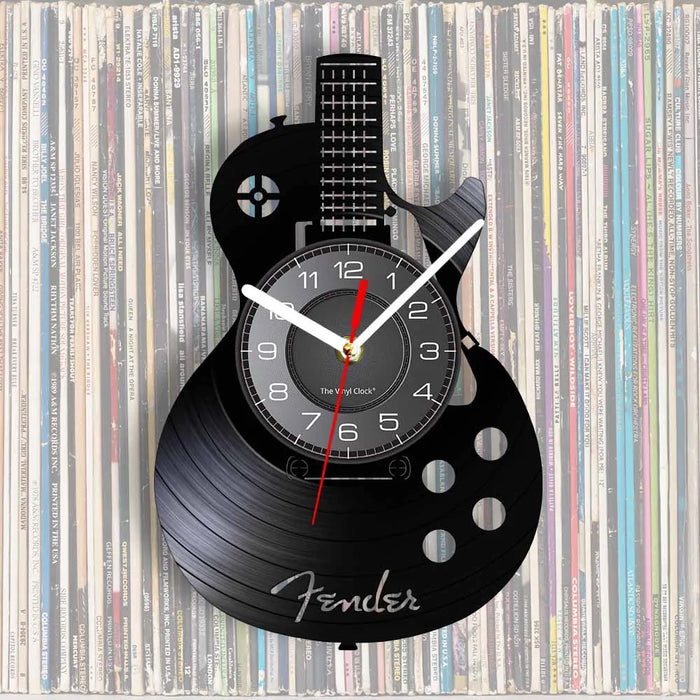 Chitarra acustica Wall Art orologio da parete strumento musicale Home Interior Wall Decor vinile Record orologio da parete Rock n Roll regalo musicale