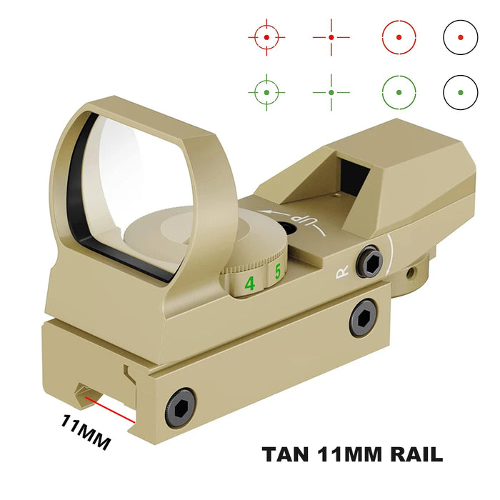 Hot 20mm Rail Cannocchiale da puntamento Ottiche da caccia Olografico Red Dot Sight Reflex 4 Reticolo Scope Collimatore Sight