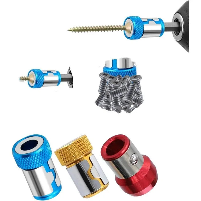 Anello magnetico 1/4 "Punta per cacciavite in metallo Anello magnetico per gambo da 6,35 mm Punta da trapano anticorrosione Magnete Potente strumento ad anello