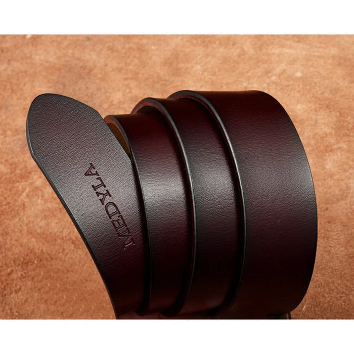 Cintura da uomo MEDYLA cinturino di lusso in vera pelle di alta qualità cintura classica Vintage in lega con fibbia ad ardiglione cintura da uomo Jeans cintura per uomo SM03