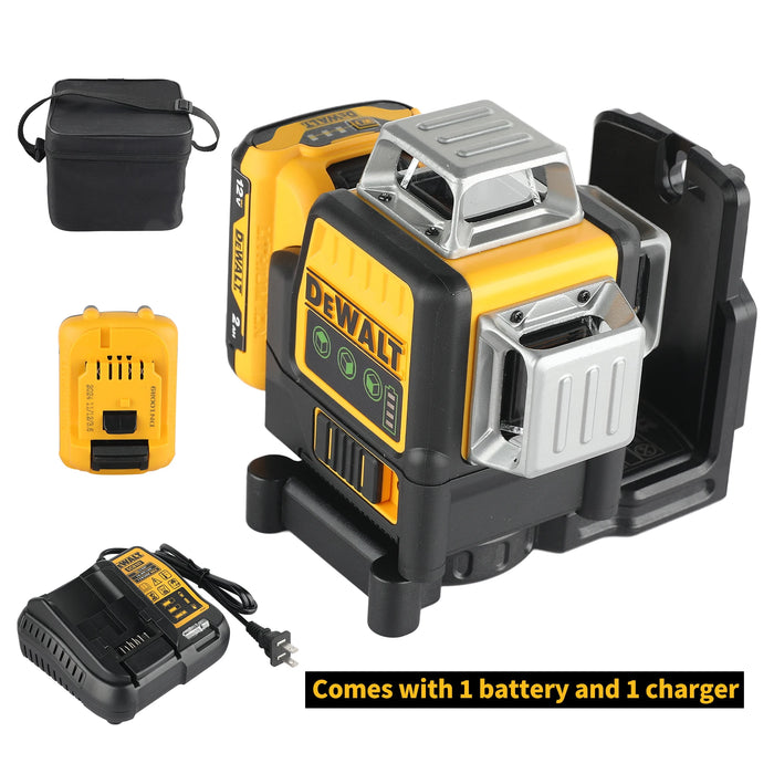 Nuovo nel 2025! DEWALT DW089LG Livello laser con batteria al litio 12V, 360 °   Linee verdi orizzontali e verticali, copertura 3 lati