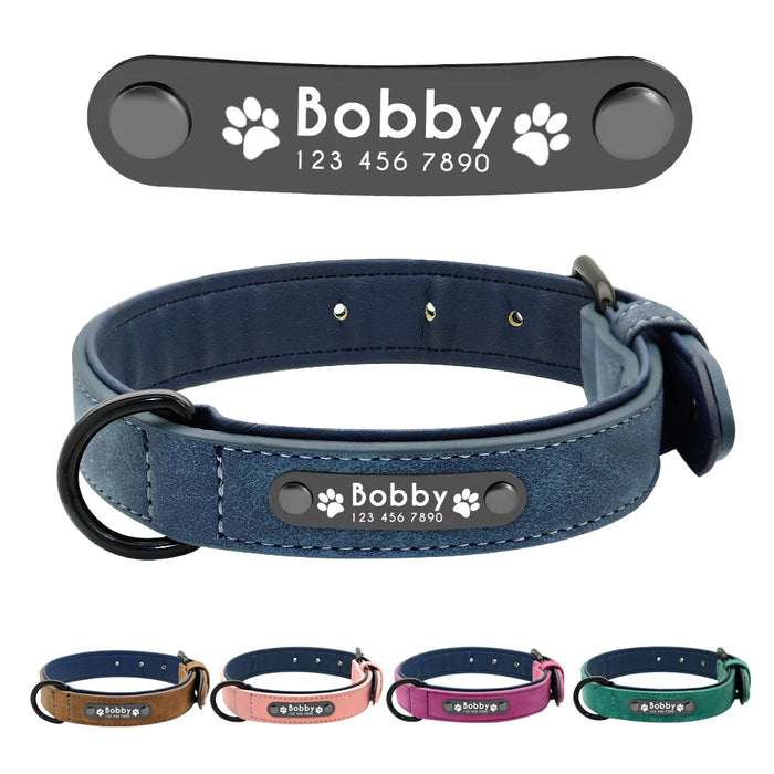 Collari per cani Collare per cani in pelle personalizzato personalizzato Nome Tag identificativi per cani di piccola taglia media grande Pitbull Bulldog Beagle Correa Perro