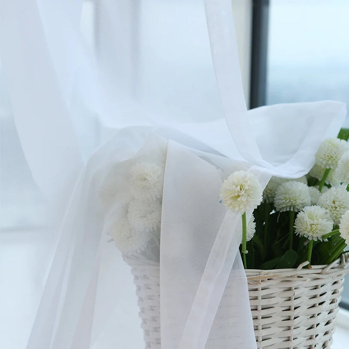 Europa Tenda bianca solida Finestra Tende in tulle trasparente per soggiorno Cucina Trattamenti per finestre moderne Tende in voile Tende