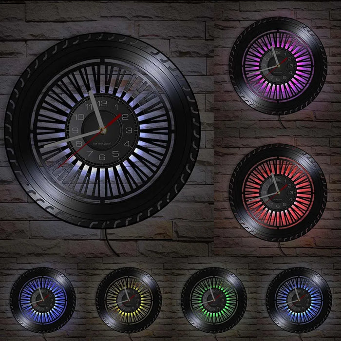 Negozio di riparazione Auto Wall Sign decorativo moderno orologio da parete Auto servizio meccanico officina vinile Record Clock Garage riparatore regalo