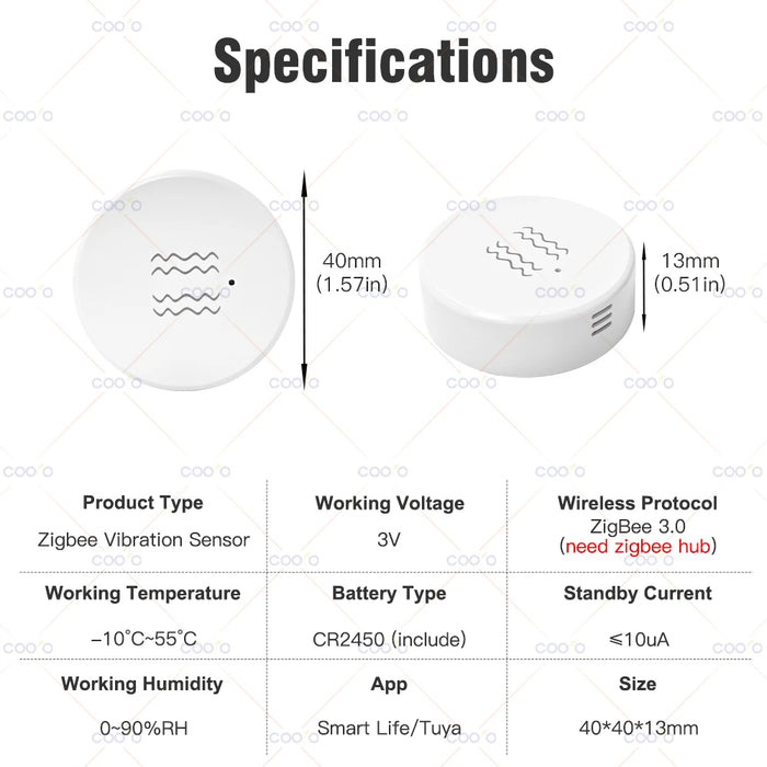 Tuya ZigBee sensore di inclinazione a vibrazione intelligente monitoraggio in tempo reale allarme di rilevamento della finestra della porta sistema di protezione della sicurezza domestica intelligente