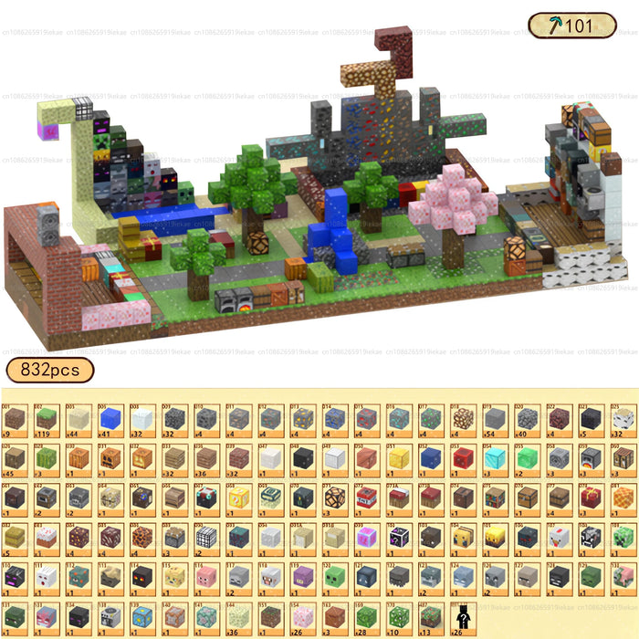 Blocchi magnetici Mine World Set cubo magnetico per ragazzo ragazza bambino età 3+ modello fai da te bambini stelo stelo giocattolo sensoriale regalo