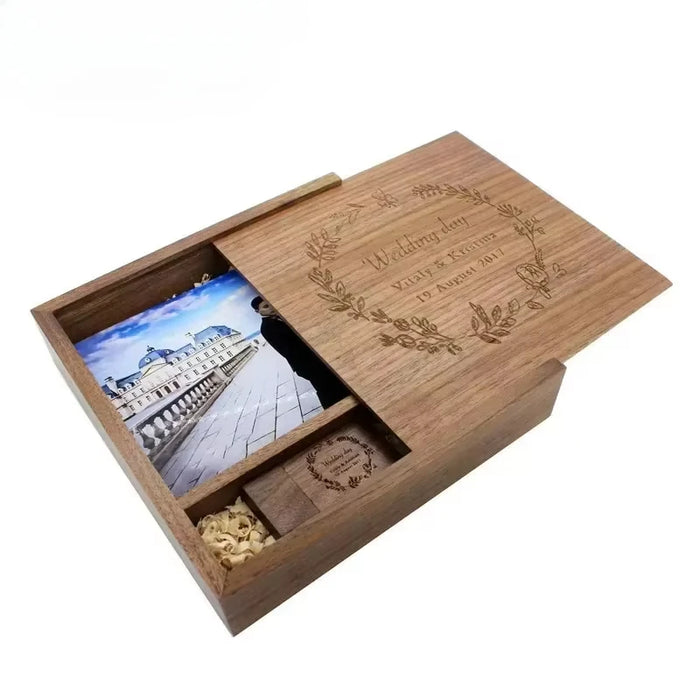 Album in legno stile USB 3.0 ad alta velocità 4 GB 8 GB 16 GB Regalo di moda 32 GB 64 GB USB + SCATOLA Fotografia di matrimonio LOGO personalizzato gratuito
