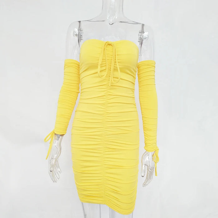 Articat Donne Autunno Inverno Vestito Dalla Fasciatura Delle Donne 2022 Sexy Off Spalla Manica Lunga Sottile Elastico Aderente Abiti Da Festa Abiti