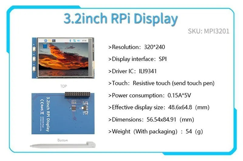 Raspberry Pi 3B + 4 B 3.2/3.5/5/7/10.1 Pollici Touch Hdmi Display Lcd modulo Raspberry Pi 2/3 B +/4 Dello Schermo