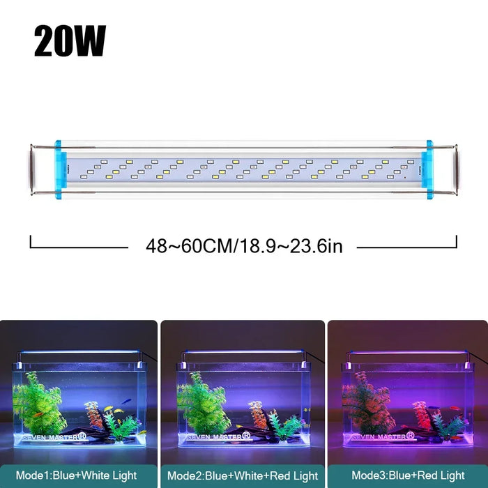18-75 CM Super Sottile LED Acquario Illuminazione Pianta Acquatica Luce Estensibile Impermeabile Clip sulla Lampada Per Acquario 90-260 V