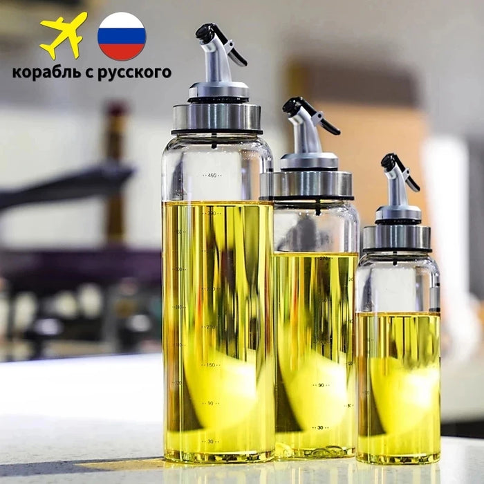 Bottiglia di olio per condimento da cucina bottiglia di salsa bottiglie di stoccaggio in vetro per olio e aceto distributore di olio creativo per accessori da cucina