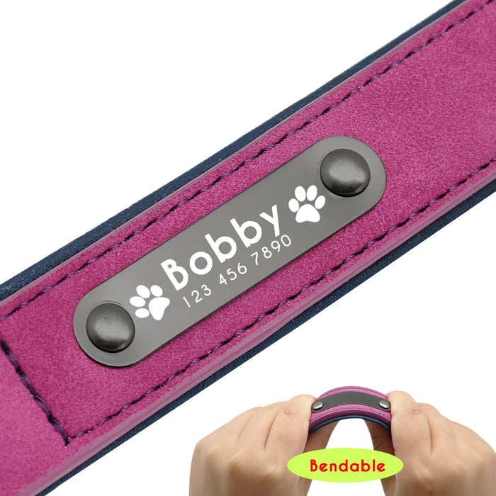 Collari per cani Collare per cani in pelle personalizzato personalizzato Nome Tag identificativi per cani di piccola taglia media grande Pitbull Bulldog Beagle Correa Perro