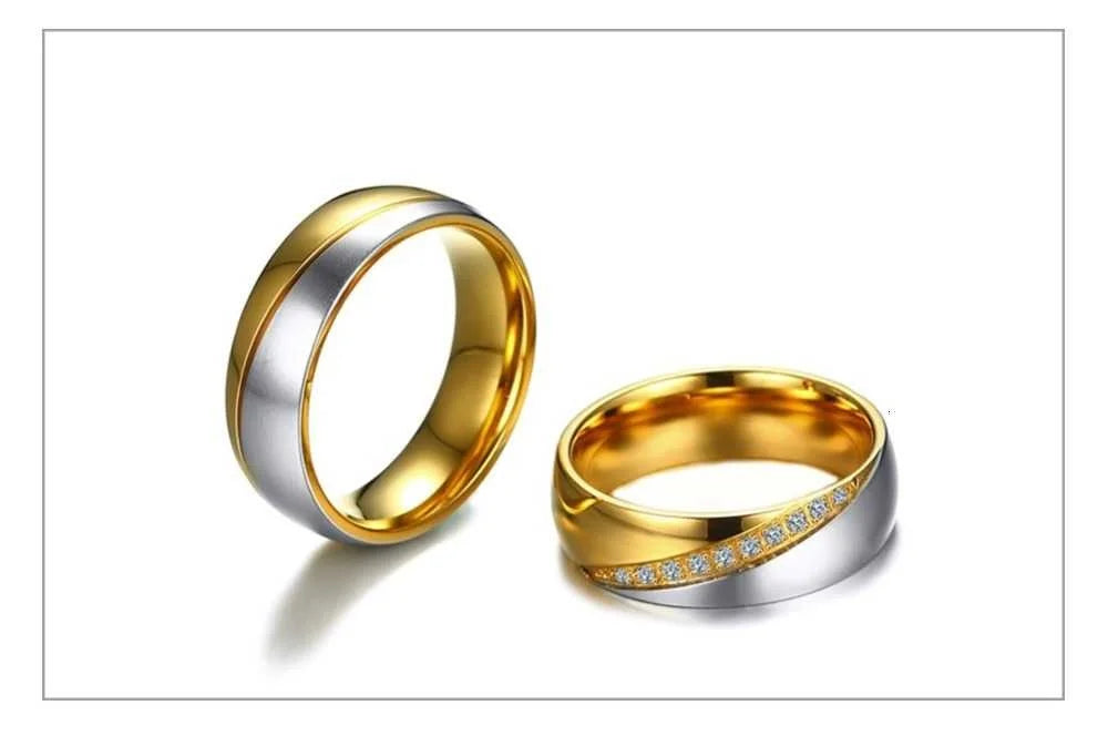 Vnox Temperamento Anelli di Cerimonia Nuziale Per Le Donne Degli Uomini Le Pietre DELLA CZ di Fidanzamento In Acciaio Inox Band Anniversario Regalo Personalizzato Gioielli