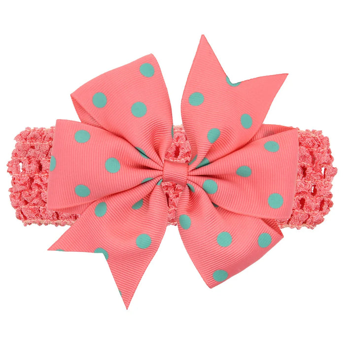 fascia per bambina Accessori per capelli per neonati fiocchi per fascia Copricapo Dot Neonato Regalo per bambini Nastro per neonati Panno per neonato Bowknot