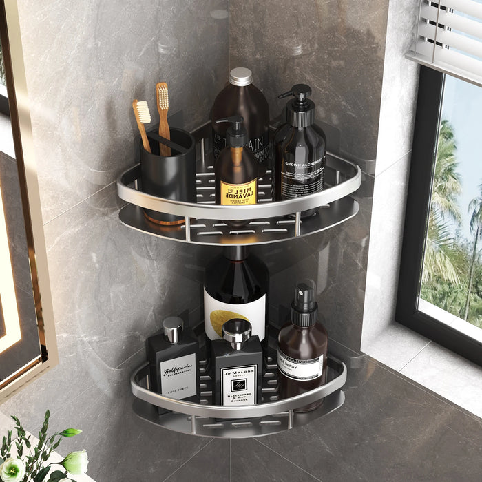 Mensola del bagno organizzatore di stoccaggio della cucina scaffale per Shampoo in lega di alluminio mensola per doccia accessori per il bagno mensola per trapano