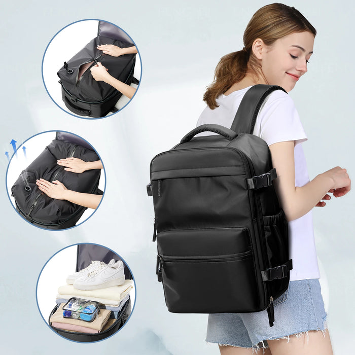 Zaino sottovuoto Borsa da viaggio per uomo Zaino airback di grande capacità Zaino per laptop da lavoro Zaino da scuola espandibile per donna