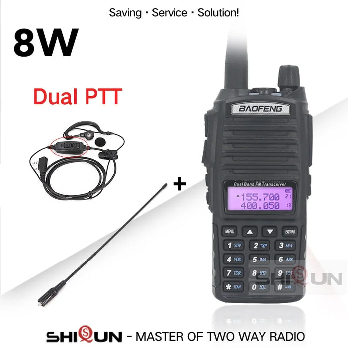 Aggiornamento BaoFeng UV-82 8W Opzionale 5W Baofeng UV 82 Walkie Talkie 10 KM Baofeng 8W Ham Radio 10KM Dual PTT 82HP UV-9R GT-3TP UV-5R