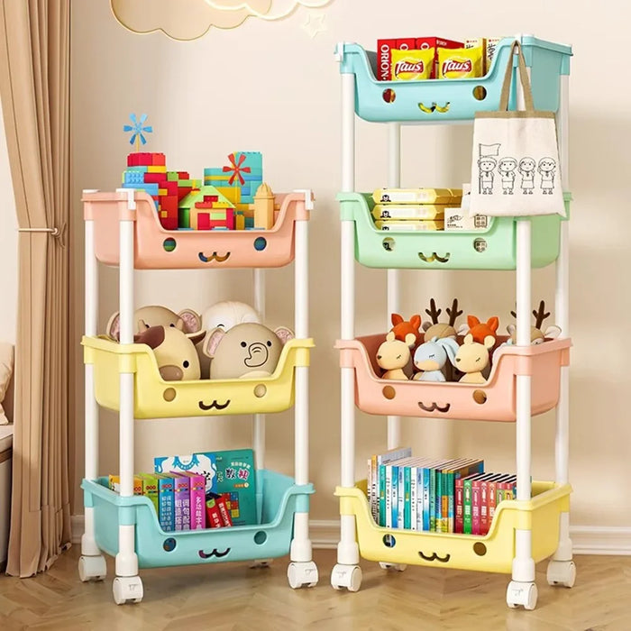 Carrello portaoggetti per giocattoli scaffale per Snack scaffale per bambini organizzatore di stoccaggio accessori per il bagno armadio organizzatore portaoggetti da cucina
