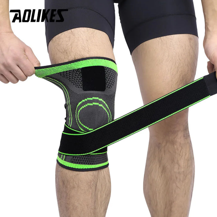 AOLIKES 1 pz supporto per ginocchio ginocchiera sportiva protettiva professionale fasciatura traspirante ginocchiera basket Tennis ciclismo