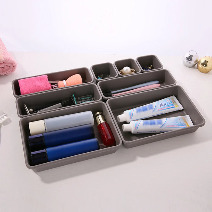 8 pz/set cassetti regolabili Organizer Box vassoi Make Up cosmetici articoli vari divisore supporto cucina bagno armadio portagioie