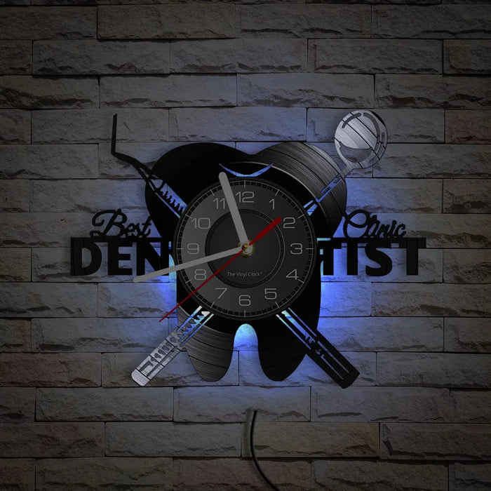 Attrezzature Dental Office Denti dentista Segno di Parete Orologio Decorativo Ortodontista Disco In Vinile Orologio Da Parete Infermiera Apprezzamento Regalo