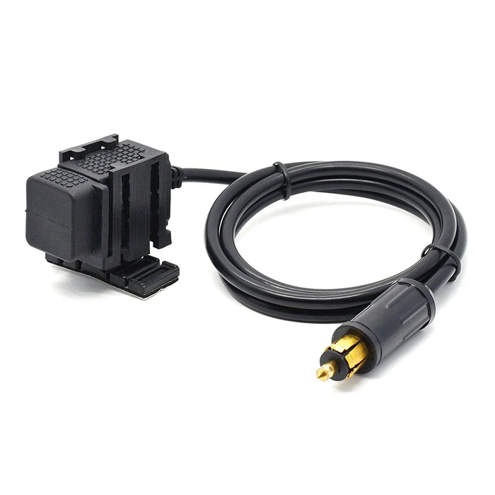 Adattatore di alimentazione presa caricatore doppia USB per moto 4.2A con cavo da 160 cm per telefono BMW DIN Hella Plug / iPhone / GPS SatNav