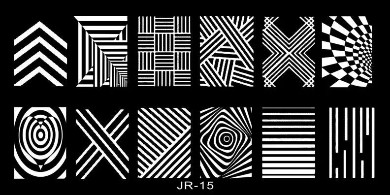 1Pc Nail Art Stamp Plate linea geometrica stampa fai da te piastra immagine 6*12CM piastra per timbratura unghie Stencil in lamiera di acciaio inossidabile JR-030