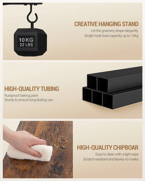 Supporto per Piante con Luce di Crescita, Espositore a 9 Livelli con 4 Luci LED R-G, Colore e Temporizzazione Regolabili, Ideale per Balcone