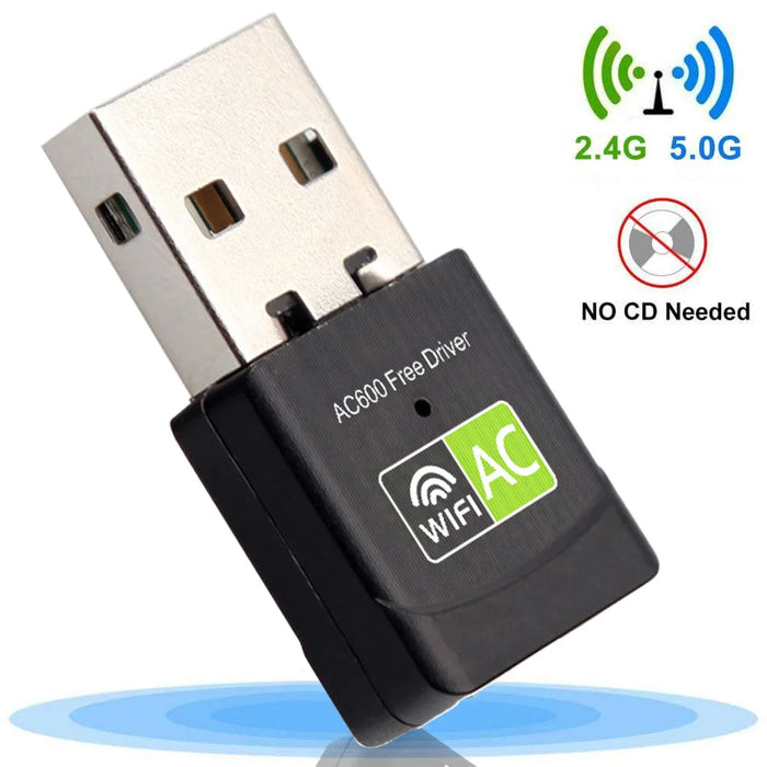 Adattatore WiFi Dual-band da 600Mbps Antenna USB 2.4g 5GHz adattatore Wifi USB adattatore per scheda di rete Wireless Wifi