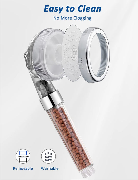 ZhangJi 3 modalità doccia da bagno soffione doccia a getto regolabile ad alta pressione risparmio idrico bagno filtro anionico doccia ugello SPA