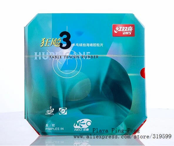 DHS NEO Hurricane 3 (Loop+Control) Pips-In Gomma da ping pong (ping-pong) con spugna 2,15 mm 2,2 mm