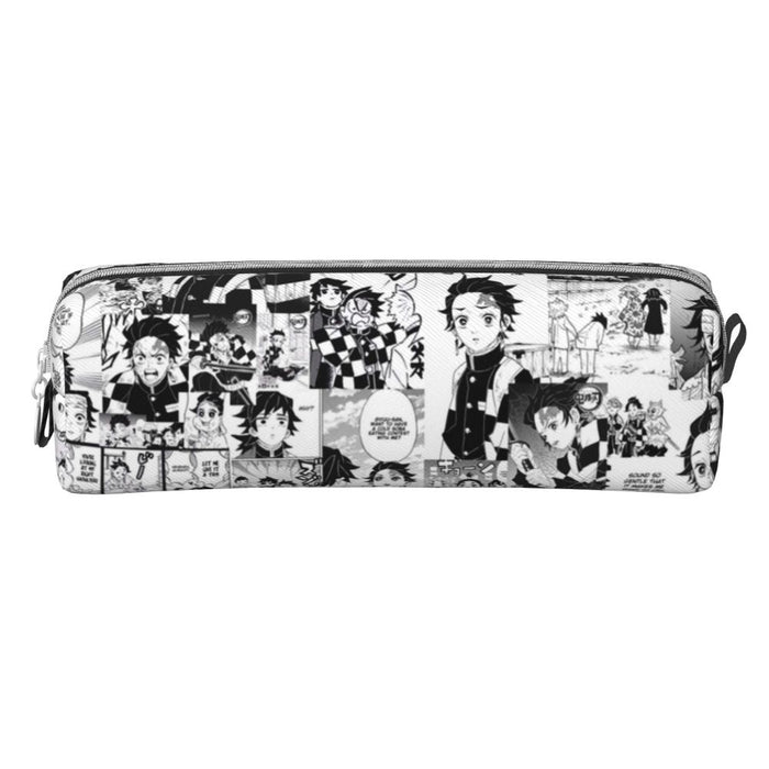 Tanjiro Manga Collage Demon Slayer astucci per matite nuovo portapenne borsa per bambini grande stoccaggio materiale scolastico astucci cosmetici