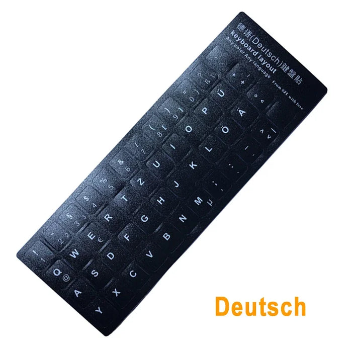 Russo francese inglese arabo spagnolo portoghese ebraico adesivi per tastiera lettera alfabeto layout adesivo per PC desktop portatile