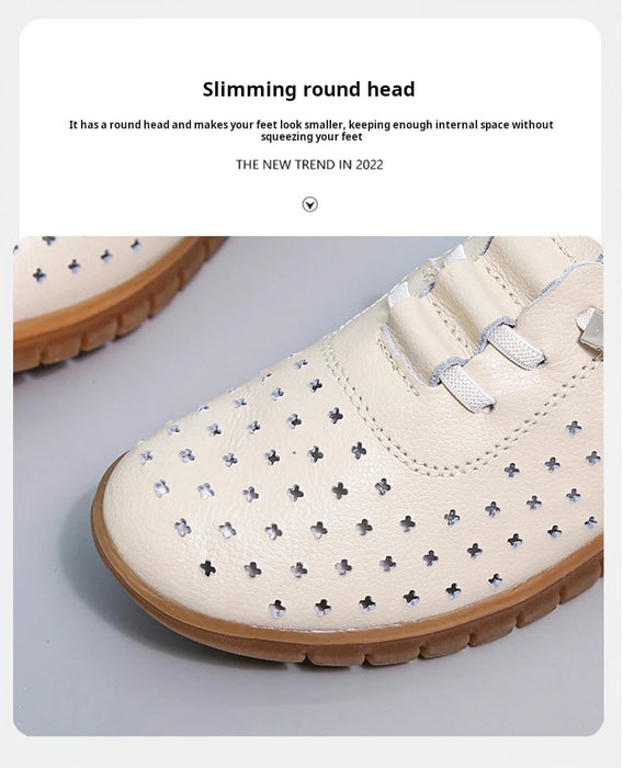 Mocassini estivi in vera pelle Scarpe casual da donna Mocassini Calzature da donna con punta morbida Scarpe basse da donna bianche