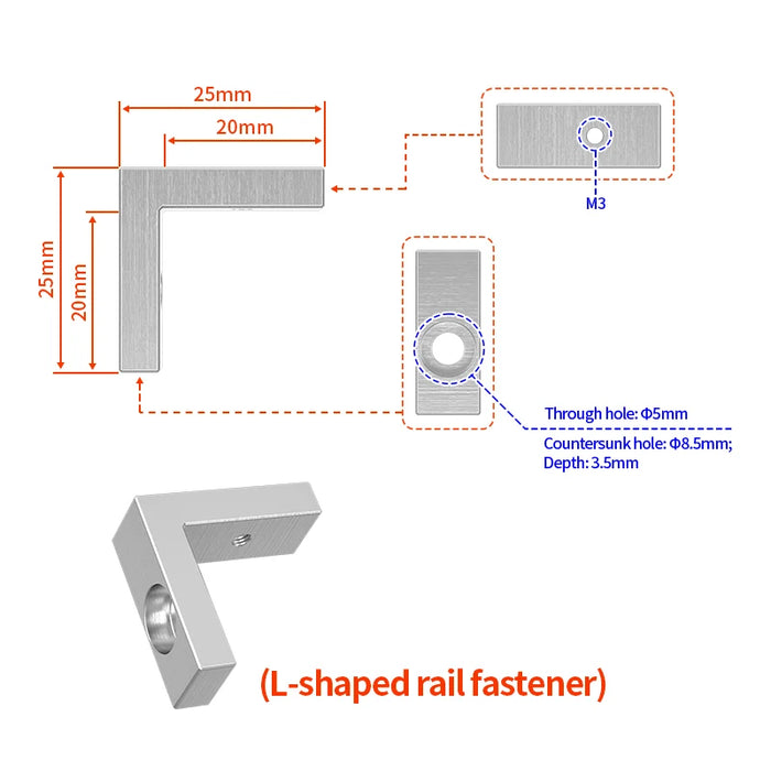 Parti della stampante 3D Ender3 /Cr10 X/Y Axis Upgrade Kit guide lineari raccordi fissi tipo L