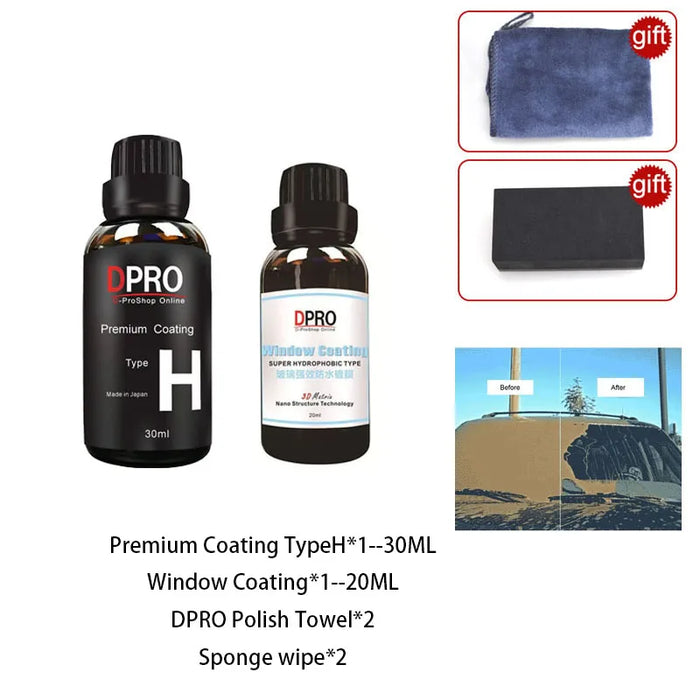 Dpro 9H Rivestimento per auto in ceramica Vetro liquido Impermeabile Nano Ceramica Vernice Cura Anti-graffio Idrofobico Kit di lucidatura per dettagli auto