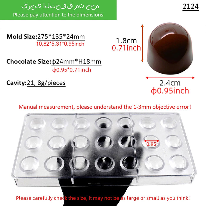 Stampo per cioccolato in policarbonato Stampi professionali per caramelle Bonbon Bar Stampo acrilico Dolciumi Cottura Pasticceria Utensili da forno