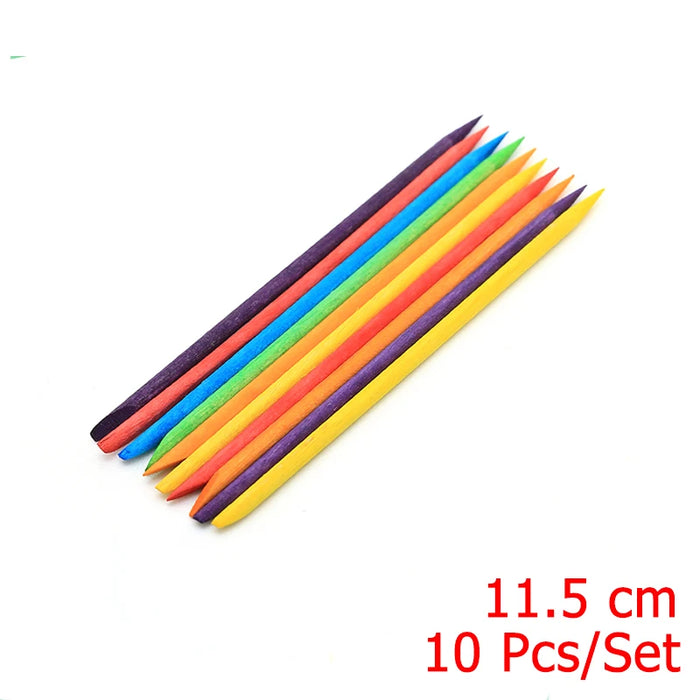 4 diverse dimensioni Bastoncini di legno arancione per spingipelle Strumento per rimuovere le cuticole Forchette per unghie Strumenti per manicure 10/30/50/100 Pz/set