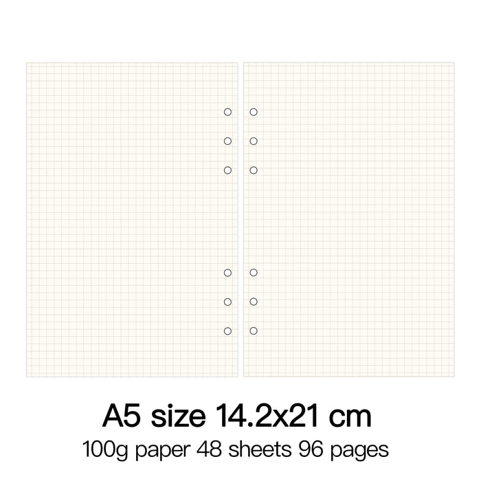 Raccoglitore ad anelli di alta qualità Notebook A5 Personal A6 A7 A8 Dimensioni Inserto Ricariche Sciolto Foglia Spirale Diario Planner Nucleo interno 100g Carta