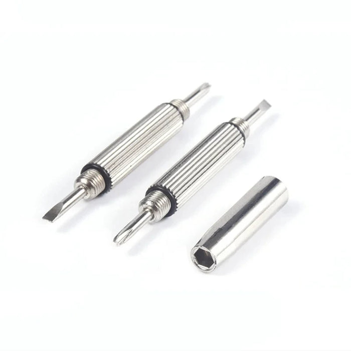 Cacciavite per occhiali in acciaio Cacciavite per occhiali Kit di riparazione per orologi con portachiavi Utensili manuali portatili Strumenti per cacciaviti di precisione